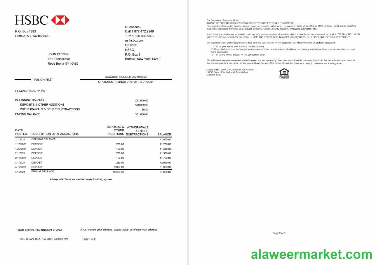 USA HSBC 2 pages Version 2 excel pdf